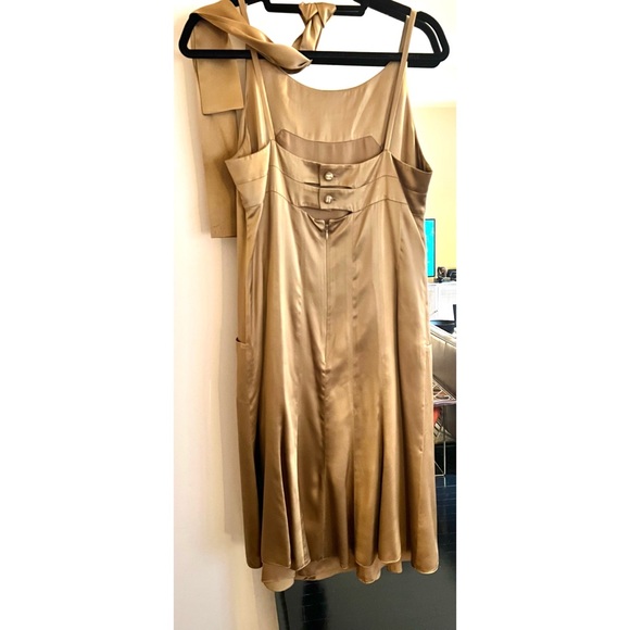 Chanel Spring/ Summer pleated muted gold dress - Picture 2 of 3